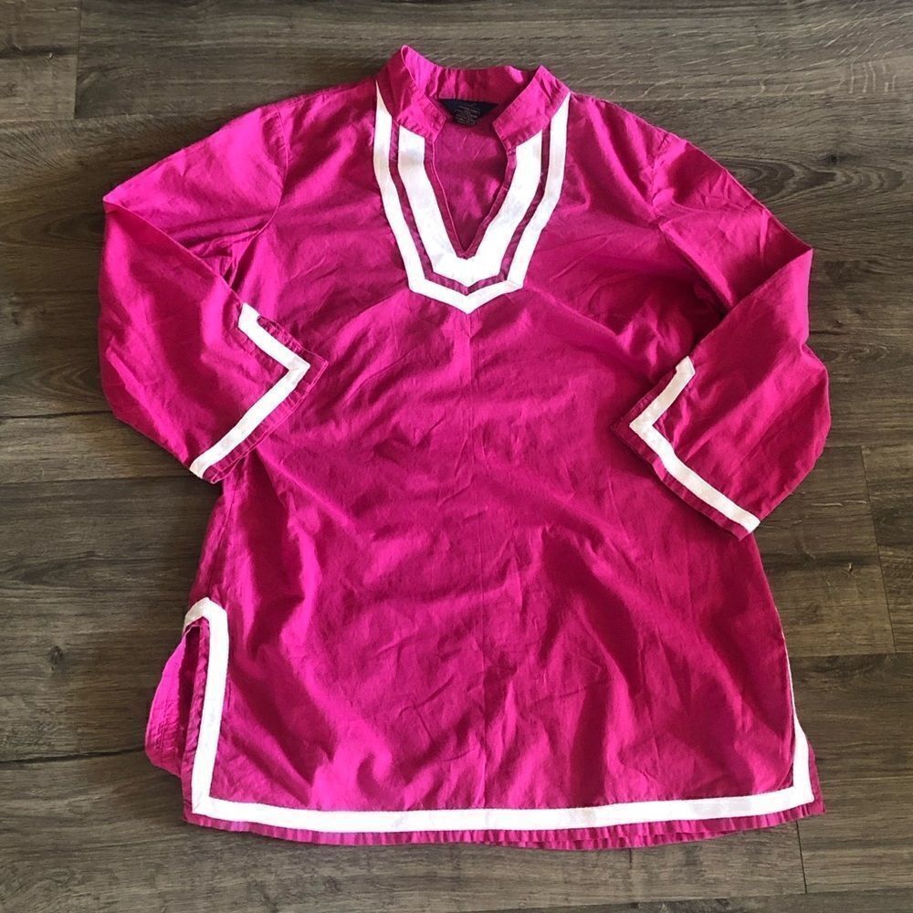 Brooks Brothers Fuchsia Tunic with White Trim